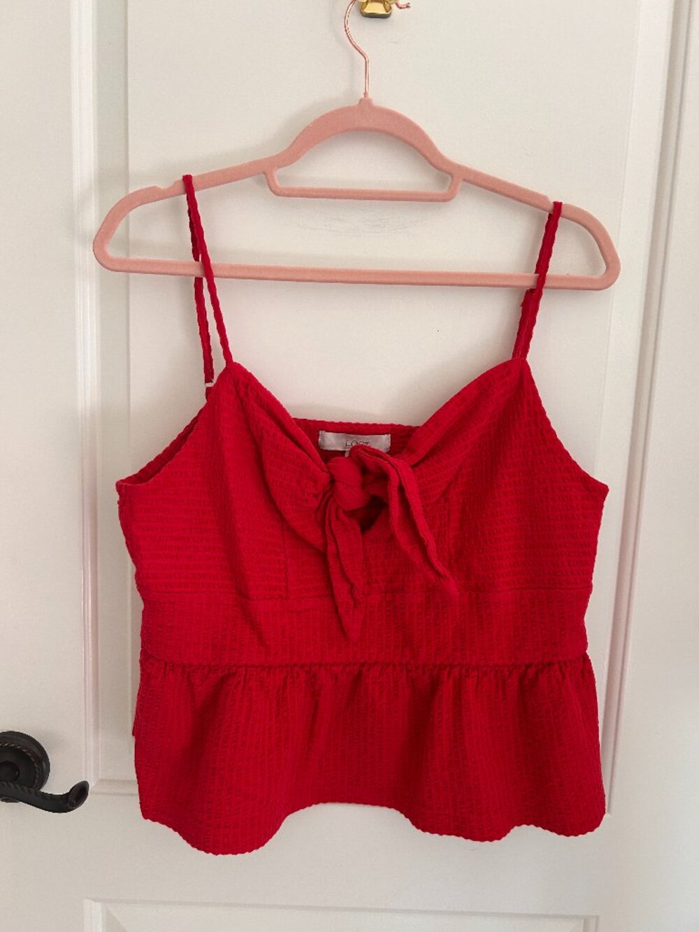 Loft Red Cropped Tank Top
